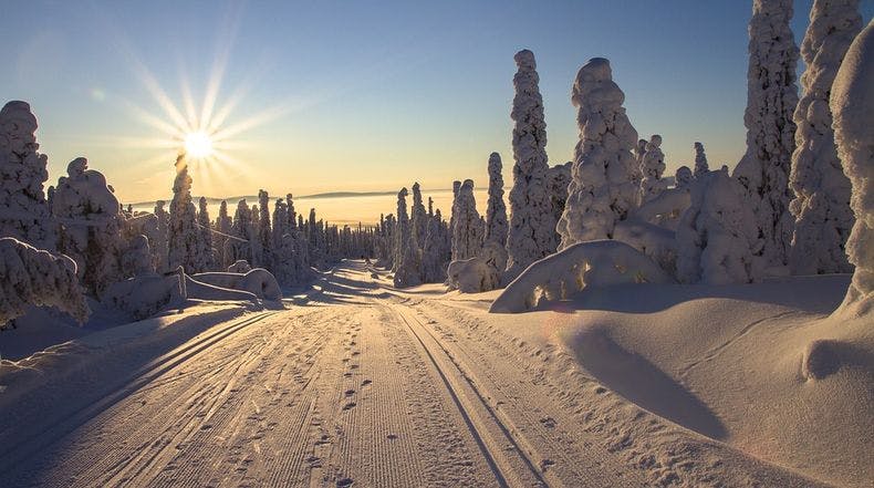 Skiing at Pyhä