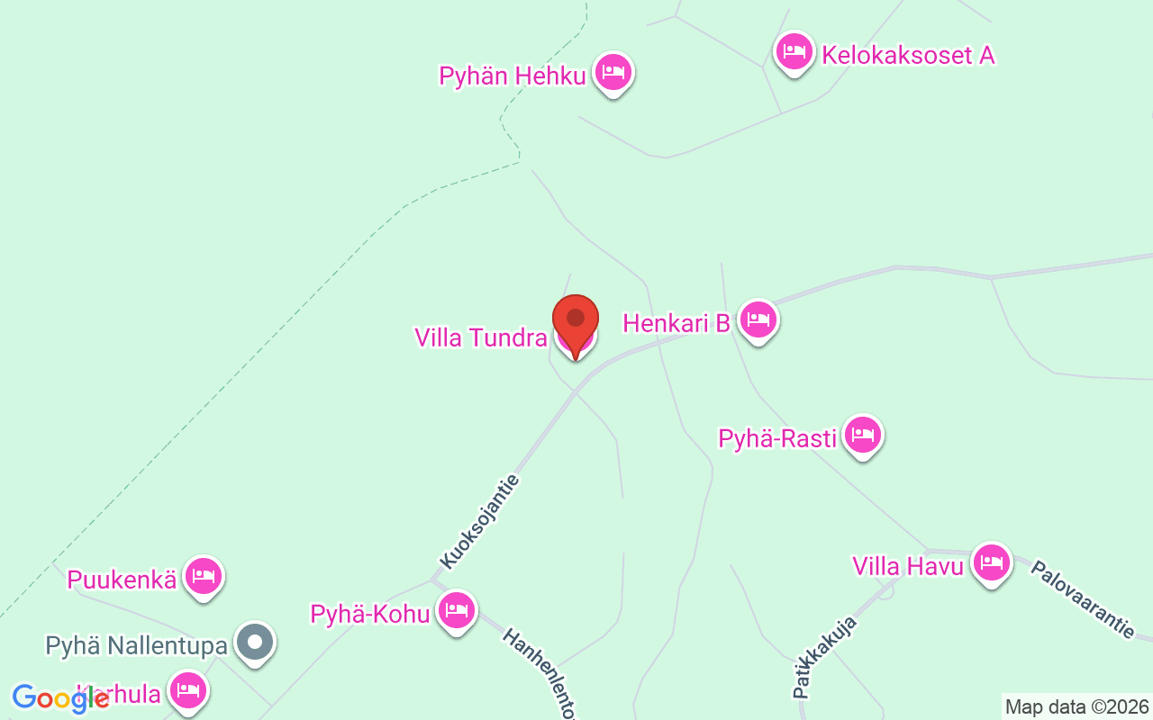 Kartta kohteen Villa Tundra sijainnista