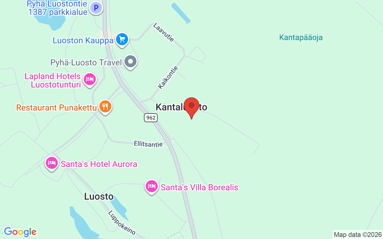 Map showing the location of Villa Luostokka